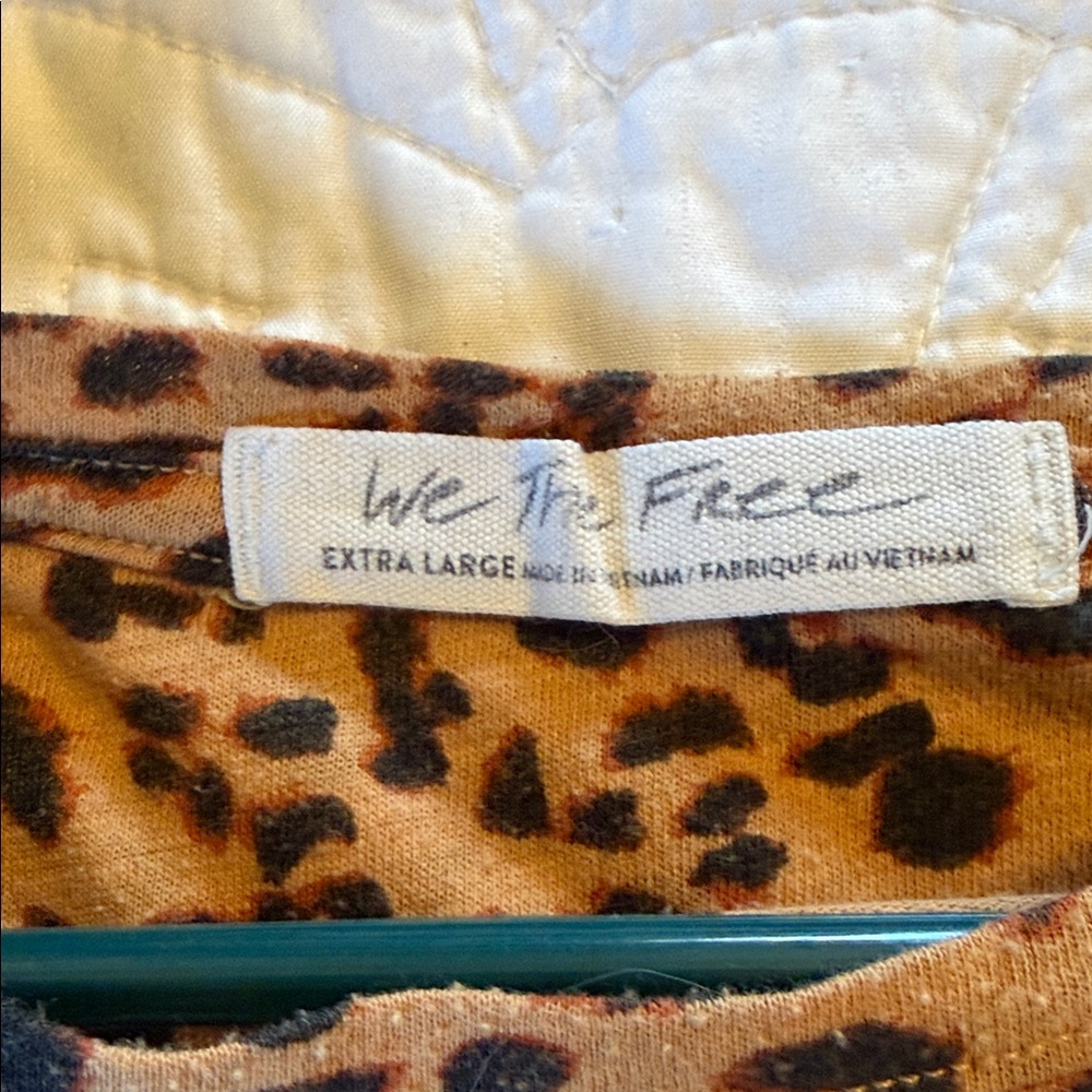 We The Free Brown and Black Leopard Print Blouse - Picture 2 of 3